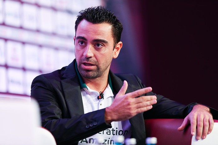 Xavi Hernandez DOHA, QATAR - DECEMBER 05: Generation Amazing ambassador Xavi Hernandez addresses delegates during day 2 of Soccerex Asia on December 5, 2016 in Doha, Qatar. (Photo by Barrington Coombs/Getty Images)