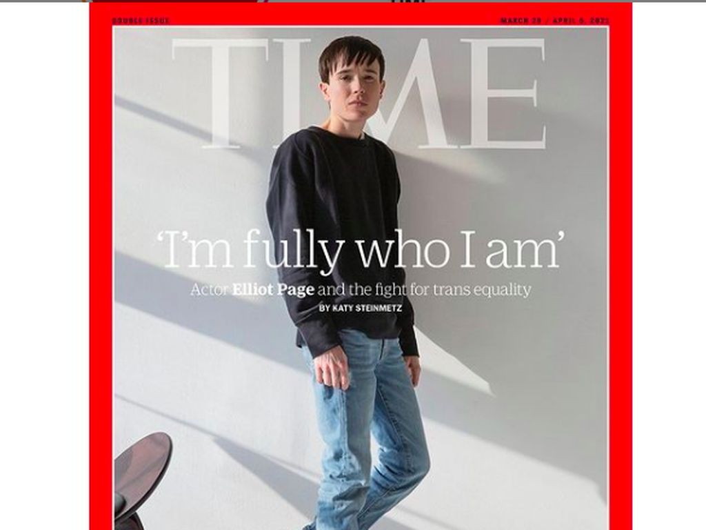 Penampilan Baru Elliot Page Sebagai Transgender di Sampul TIME Penampilan Baru Elliot Page Sebagai Transgender di Sampul TIME