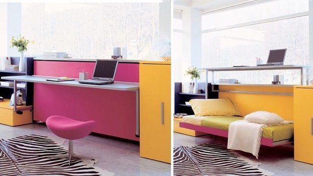 Kamar Sekaligus Ruang Kerja/www.instagram.com/spacesavingfurniture Kamar Sekaligus Ruang Kerja