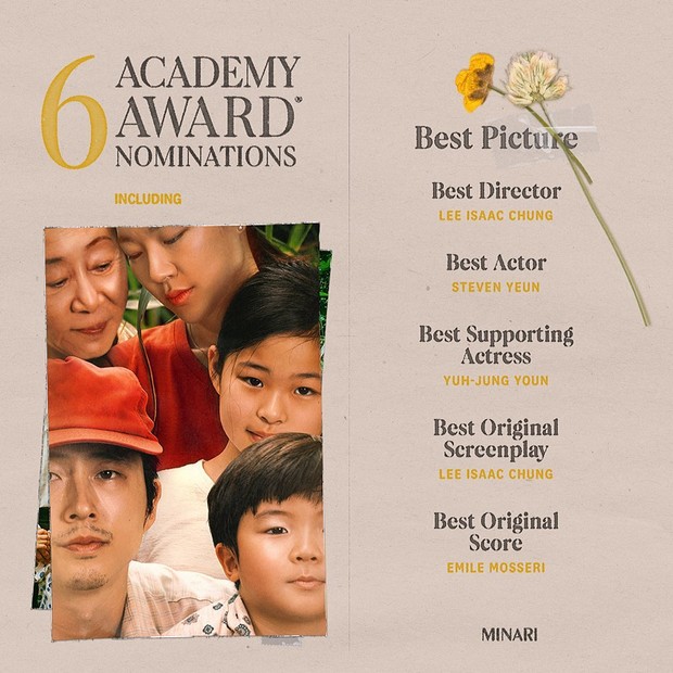 Minari masuk 6 nominasi Oscar 2021 (foto: instagram.com/minarimovie)