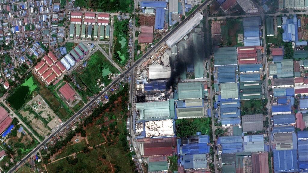 Citra Satelit Gambarkan Rusaknya Pabrik-pabrik China di Myanmar