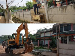 Before-After Tembok yang Mengurung Rumah di Ciledug Dihancurkan
