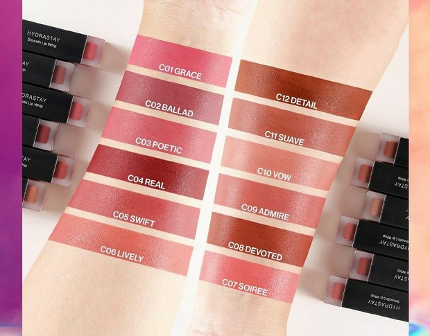 Koleksi ke-12 warnanya yang cantik/Foto: Instagram.com/makeoverid Make Over Hydrastay Smooth Lip Whip