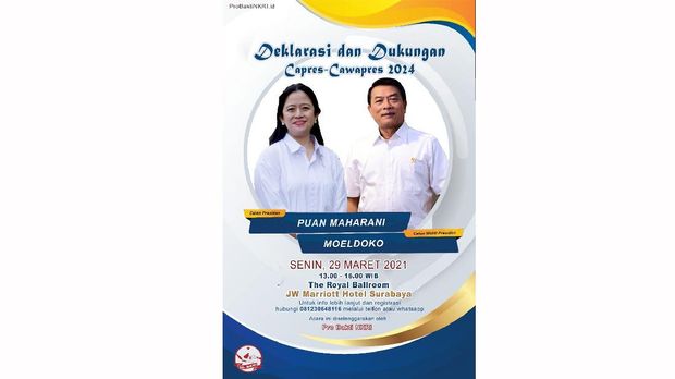 Poster Capres Cawapres Puan Moeldoko di Surabaya. Arsip Istimewa
