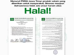 PWNU Jatim Tegaskan Vaksin Sinovac dan Astrazeneca Halal
