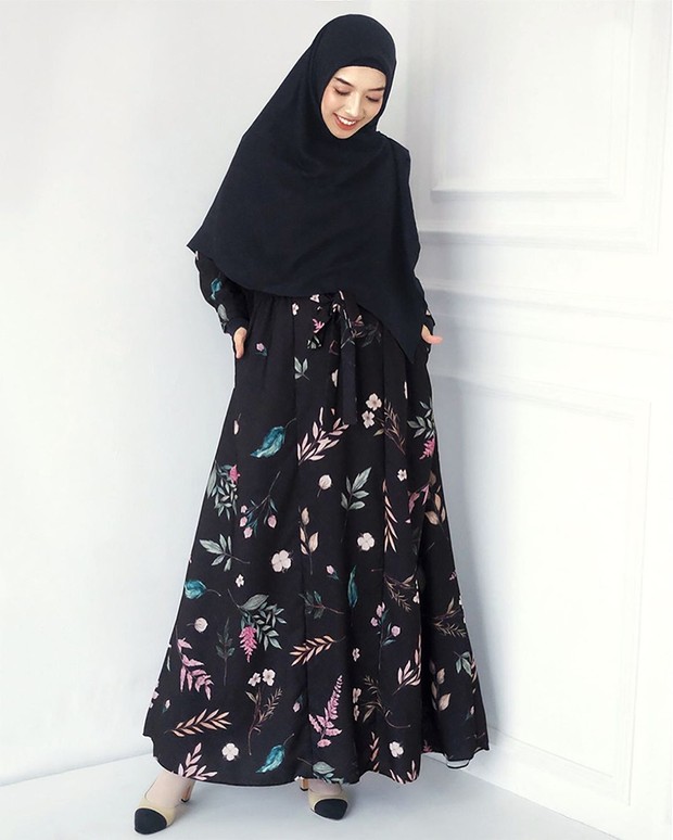 Gamis floral/instagram.com/fitriaulia_/ Gamis floral