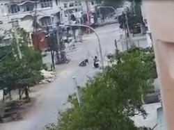 Detik-detik Pengendara Motor di Myanmar Ditembak