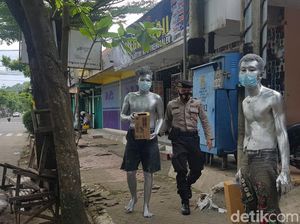 Polisi Amankan Tiga Manusia Silver yang Mengemis di Trenggalek