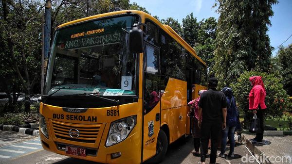 Wus! Bus Sekolah Ini Wara-wiri Antar Jemput Vaksinasi Lansia