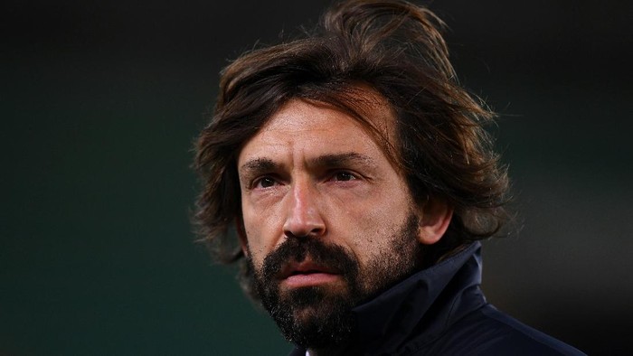 VERONA, ITALY - FEBRUARY 27: Andrea Pirlo, Head Coach of Juventus looks on prior to the Serie A match between Hellas Verona FC and Juventus at Stadio Marcantonio Bentegodi on February 27, 2021 in Verona, Italy. Sporting stadiums around Italy remain under strict restrictions due to the Coronavirus Pandemic as Government social distancing laws prohibit fans inside venues resulting in games being played behind closed doors. (Photo by Alessandro Sabattini/Getty Images )