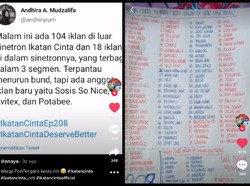 Rajin Banget! Netizen Ini Hitung Total Jumlah Iklan Ikatan Cinta