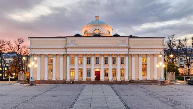 The National Library of Finland The main building of the National Library of Finland in Helsinki.