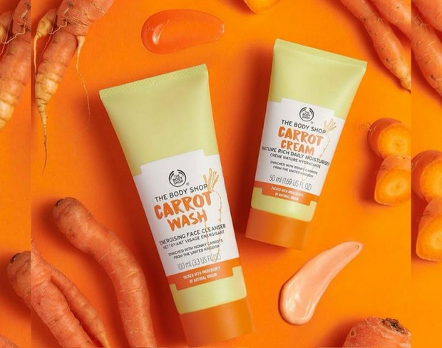 The Body Shop face cleanser dan moisturizer wortel/Foto: Instagram.com/thebodyshopindo skincare wortel