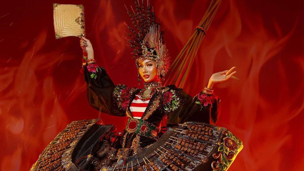 8 Kostum Nasional Unik Miss Grand International 2020, Indonesia Kostum Sate