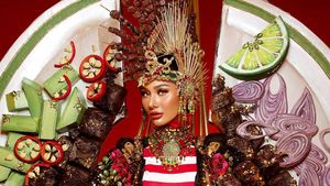 7 Aksi Aurra Kharisma Pakai Kostum Sate Madura di Miss Grand International
