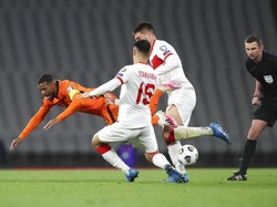 Turki vs Belanda berlangsung di Attaturk Olympic Stadium, Kamis (25/3/2021) dini hari WIB. Tolga Bozoglu/Pool Photo via AP.