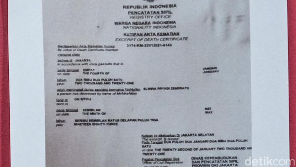Ini Penampakan Akta Kematian 1 Polisi Penembak Laskar FPI