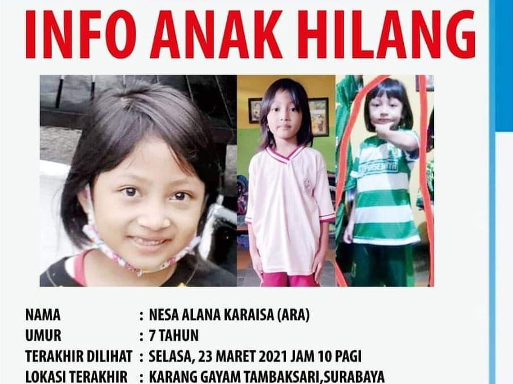 5 Hari Hilang, Ara Bocah Surabaya Ditemukan di Pasuruan 5 Hari Hilang, Ara Bocah Surabaya Ditemukan di Pasuruan