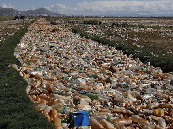 Miris! Sampah Botol Plastik Selimuti Sungai di Bolivia