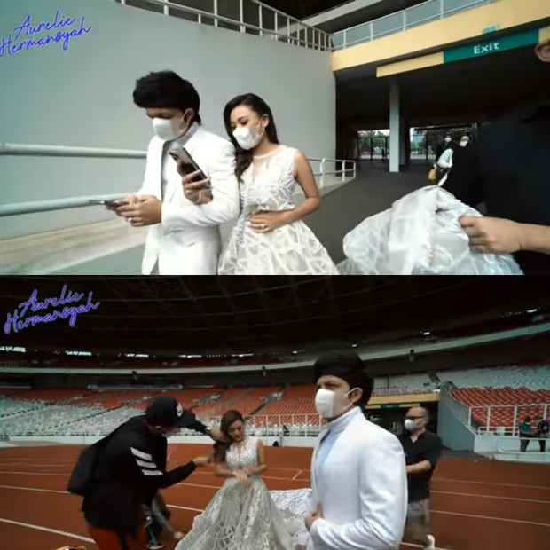 Potret prewedding Aurel dan Atta
