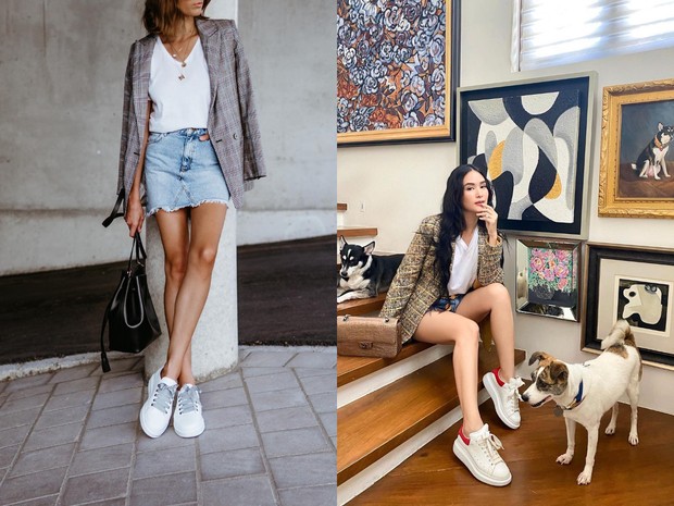 Blazer + Denim Shorts or Skirt + Sneakers/preview.ph Blazer + Denim Shorts or Skirt + Sneakers memoles unsur kasual menjadi lebih chic/preview.ph