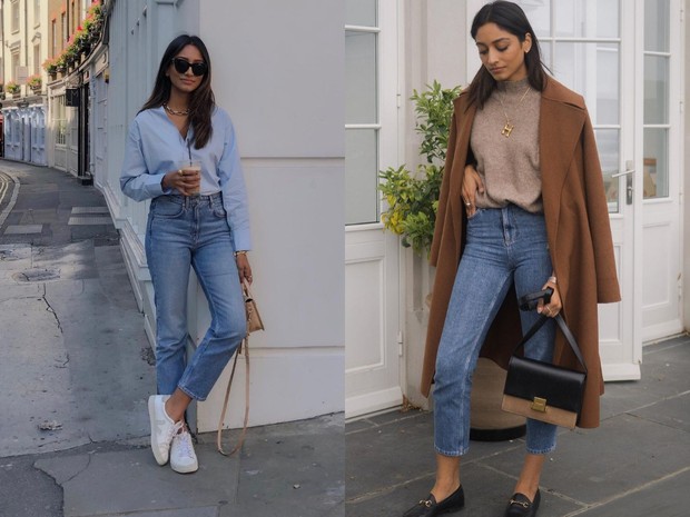 Blue Button-Down Shirt + Faded Blue Jeans + White Sneakers/preview.ph Blue Button-Down Shirt + Faded Blue Jeans + White Sneakers untuk tampilan yang chic dan stylish/preview.ph