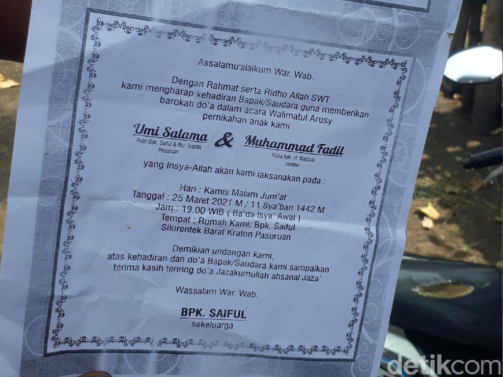 Mempelai Wanita di Pasuruan yang Meninggal Sebelum Akad Nikah Sempat Dirawat Mempelai Wanita di Pasuruan yang Meninggal Sebelum Akad Nikah Sempat Dirawat