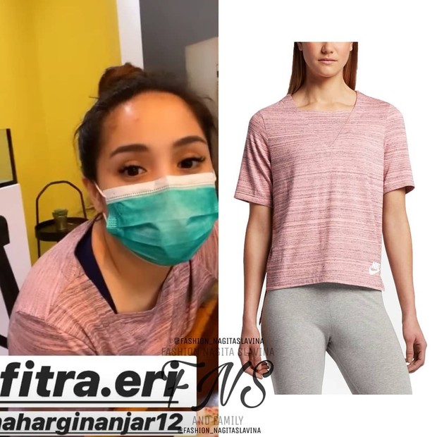 Nagita Slavina memakai tshirt dari brand nike/instagram.com/fashion_nagitaslavina