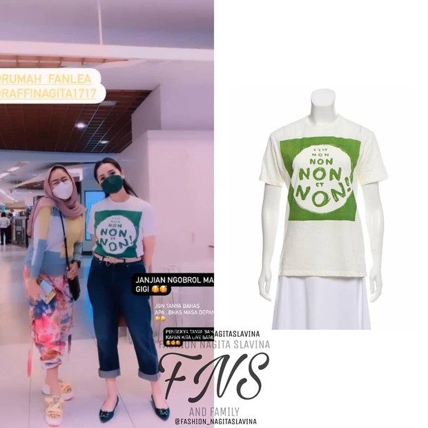 Nagita Slavina mengenakan tshirt dari brand Dior/instagram.com/fashion_nagitaslavina