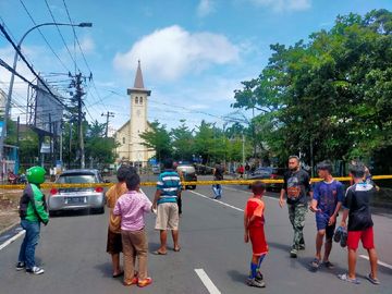 Kondisi Terkini di Depan Gereja Katedral Makassar Usai Ada Ledakan