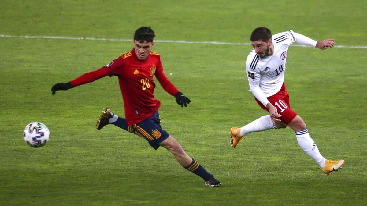 Hasil kualifikasi Piala Dunia 2022: Spanyol menang 2-1 atas Georgia (Foto: AP/Zurab Tsertsvadze)