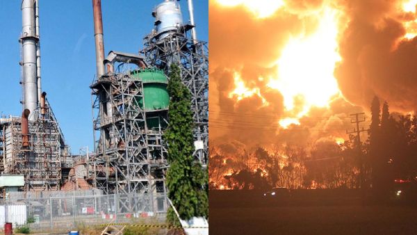 Before-After: Kilang Balongan Sebelum dan Saat Kebakaran