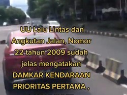 Viral Video Pengendara Mercy Diduga Halangi Mobil Damkar di Bali