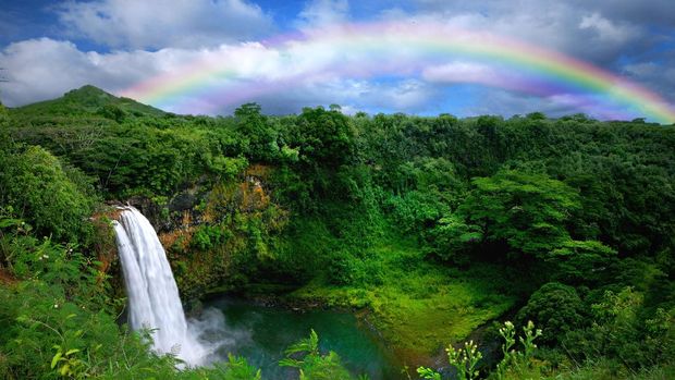 watching the rainbow in Hawaii