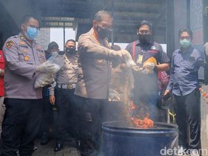 6,3 Kg Sabu Dimusnahkan di Sidoarjo