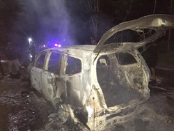 Mobil Hangus Terbakar di Ponorogo