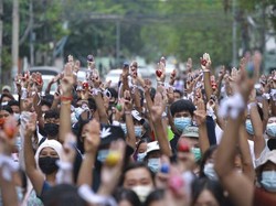 Ingar Bingar Teranyar Protes Antikudeta di Myanmar