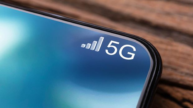 Closeups Photo Of Mobile Phone Connected To 5G Network