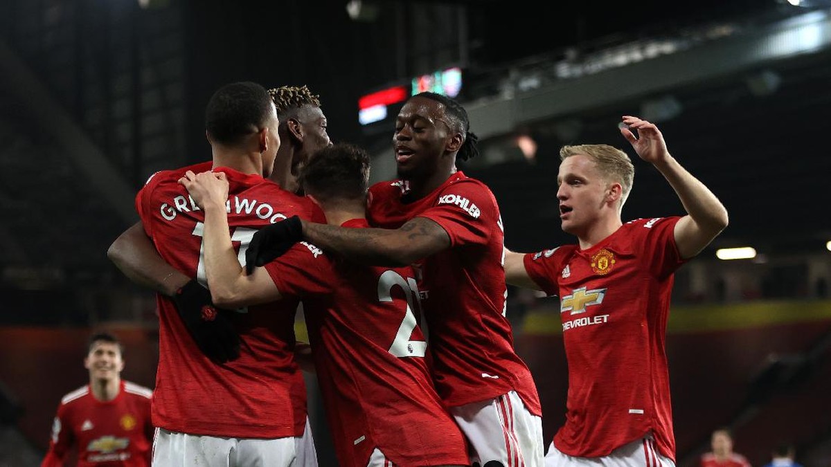 Manchester United comeback dan menang 2-1 atas Brighton & Hove Albion di Old Trafford. (Foto: Getty Images/Clive Brunskill)