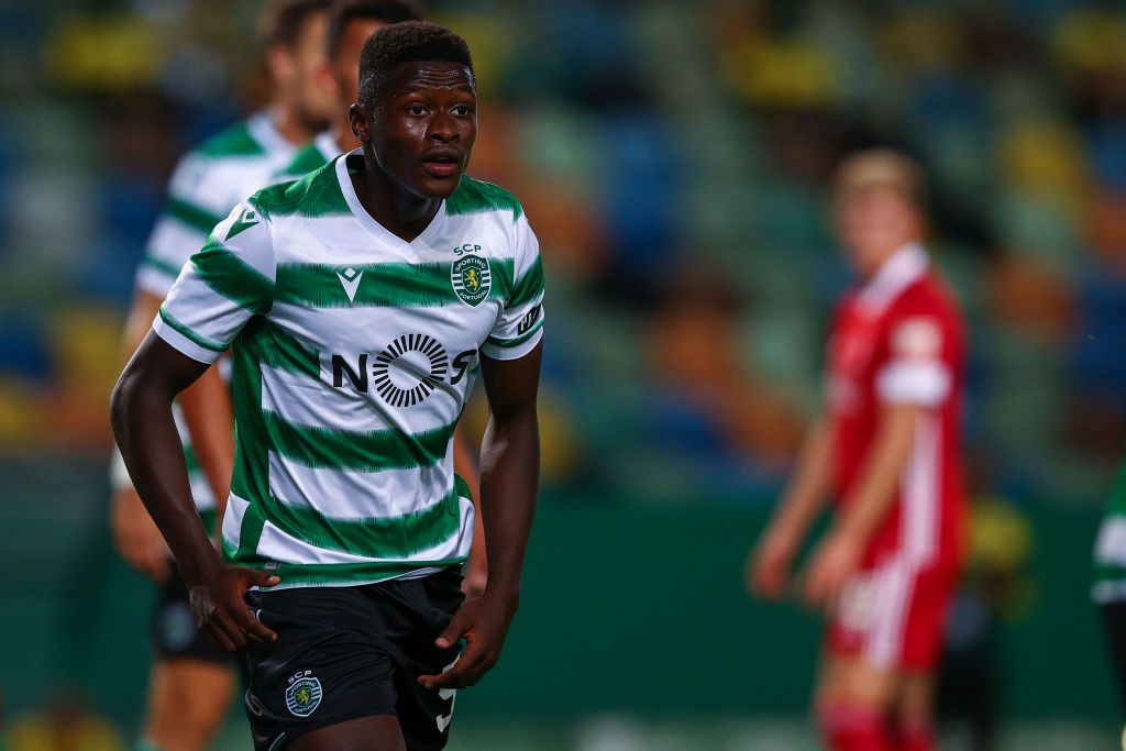 LISBON, PORTUGAL - SEPTEMBER 24: Nuno Mendes of Sporting CP during the UEFA Europa League third qualifying round match between Sporting CP and Aberdeen at Estadio Jose Alvalade on September 24, 2020 in Lisbon, Portugal. Football Stadiums around Europe remain empty due to the Coronavirus Pandemic as Government social distancing laws prohibit fans inside venues resulting in fixtures being played behind closed doors. (Photo by Carlos Rodrigues/Getty Images)