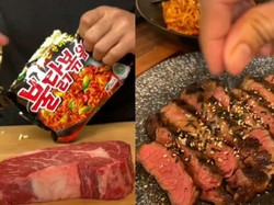 Setelah Bumbu Indomie, Pria Ini Masak Wagyu Steak Pakai Bumbu Samyang