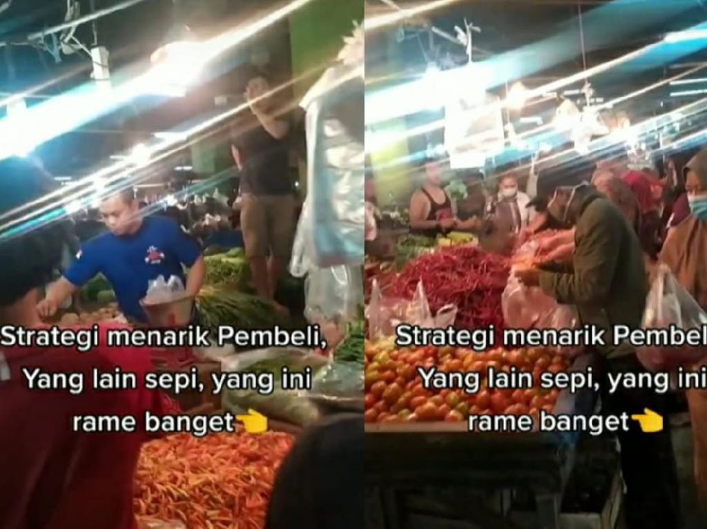 Kocak! Pedagang Sayur di Pasar Ini Tarik Pelanggannya Pakai Nyanyian