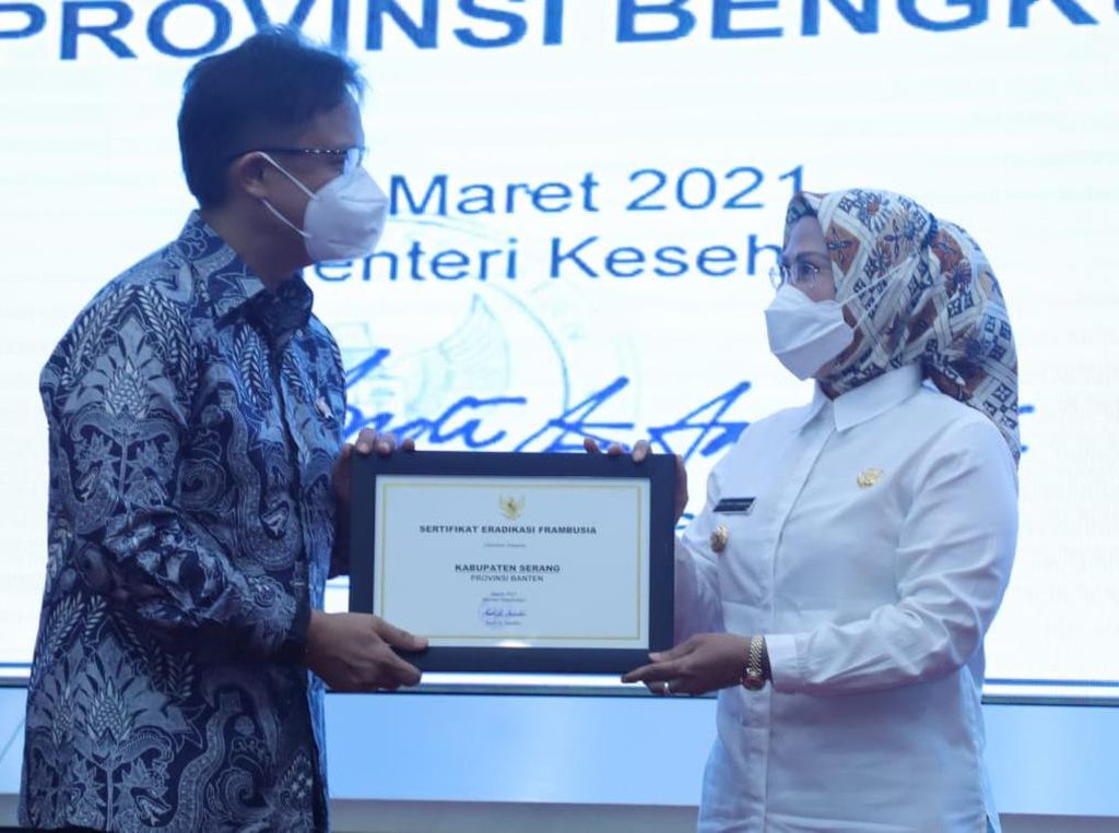 Kabupaten Serang Raih Penghargaan Eradikasi Frambusia dari Kemenkes Kabupaten Serang Raih Penghargaan Eradikasi Frambusia dari Kemenkes