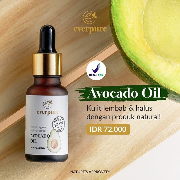 Produk skincare kandungan alpukat dari brand lokal.