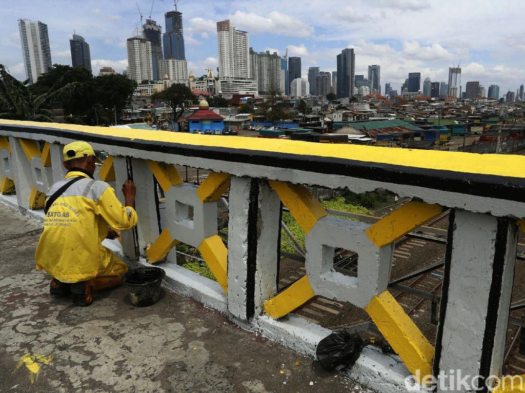 Jelang Ramadhan, Jembatan Tinggi Tanah Abang Dipercantik Jelang Ramadhan, Jembatan Tinggi Tanah Abang Dipercantik