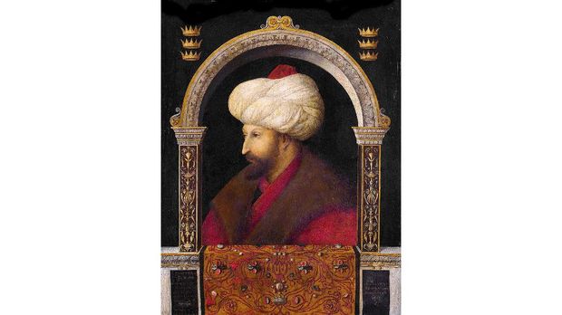 Mehmed II https://commons.wikimedia.org/wiki/File:Bellini_Centile._%22Sultan_II_Mehmet%22._1480._Milli_qalereya,_London.jpg