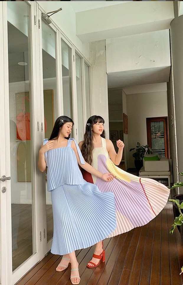 pastel colored dress