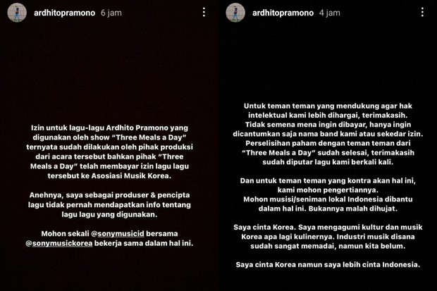 Instastory Ardhito Pramono Instastory Ardhito Pramono/instagram.com/ardhitopramono