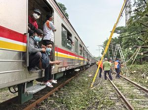 Pohon Tumbang Dievakuasi, KRL Rute Tanah Abang-Sudimara Masih Ngetem