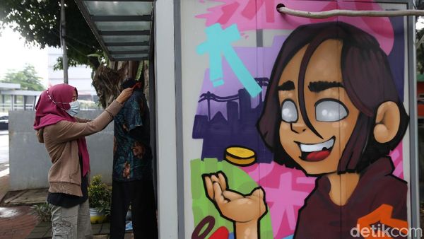 Warna-warni Mural Percantik Kios Pasar Jaya Menteng